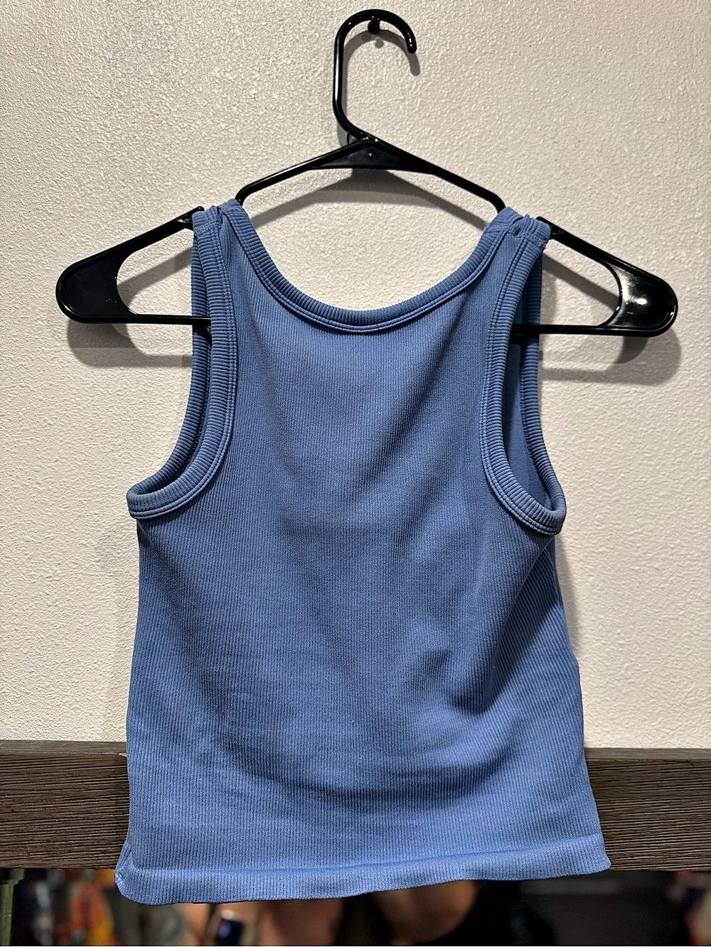 Altar’d State Revival Blue Ribbed Built In Bra Crop Tank M/L - Picture 3 of 6